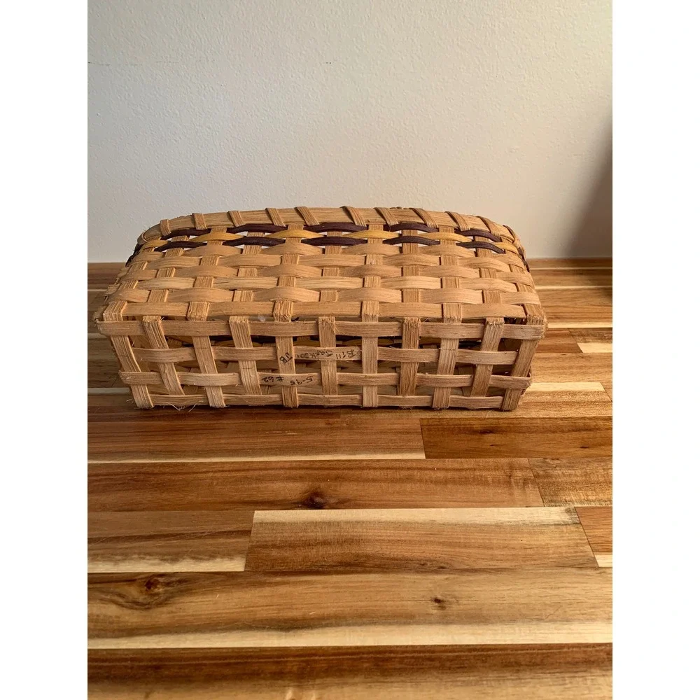 Vintage Hand Woven Cow Basket Farmhouse Cottagecore Western 90s